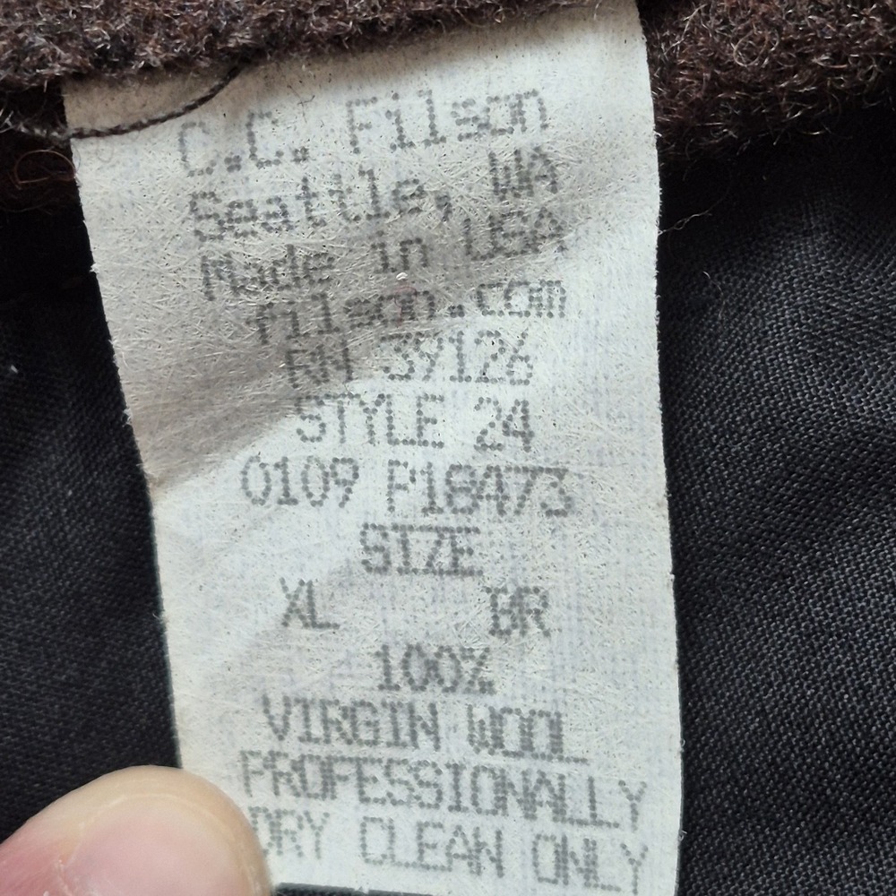 Filson Men's XL Mackinaw Wool Western Vest Style 24 Brown Made in USA - Picture 7 of 7